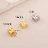 Collar y pulsera de cobre chapado en oro de 18k que conserva el color, con cuentas espaciadoras cuadradas en forma de queso, accesorios de joyería hechos a mano para DIY, cuentas cuadradas de queso