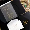 Invitaciones Acrílicas Estampadas en Oro, Invitaciones de Boda al por Mayor Transfronterizas, Tarjetas de Invitación de Boda, Cartas de Invitación, Impresión de Invitaciones de Boda