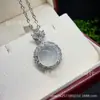 Al por mayor Chapado en Plata Incrustado Calcedonia Verde Hielo Colgante Pequeño de Calabaza Ágata Rosa Estilo Versátil Collar de Jade Colgante de Jade Joyería
