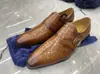 Zapatos de Vestir para Hombre de Lujo Social, Mocasines de un Botón, Piel de Vacuno de Capa Superior, Cuero Genuino, Tacón Bajo, Slip-on, Zapatos de Cuero Transfronterizos
