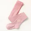 Meia-calça Listrada de Girassol Nova Estação Outono/Primavera para Meninas, Meia-calça de Algodão Canelado para Dança de Bebê