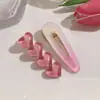 Pasador de Corazón Rosa para Mujer, Pin Lateral para la Frente, Accesorio para el Cabello, Pinza de Garra Linda de Verano para Flequillo, Adorno para el Cabello