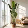 Planta de plátano de viajero artificial transfronteriza para decoración interior del hogar, planta de plátano de viajero artificial en maceta personalizable y desmontable