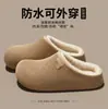 Nuevas Zapatillas de Algodón Impermeables 2026 para Mujer, Otoño/Invierno, Uso Exterior, Antideslizantes, Felpa, Cálidas, Hogar, Pareja, Zapatillas de Algodón con Felpa Adicional para Hombre