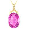 Colgante Sexy de Corazón de Melocotón Chapado en Oro con Diamante Rosa Lujoso Oval Grande Piedra al Aire con Color Diamante Colgante Tesoro
