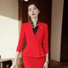 Terno Profissional de Alta Qualidade terno Feminino Primavera e Outono Moda Temperamento Deusa Fan ol Vestido de Anfitriã Loja de Joias Roupas de Trabalho