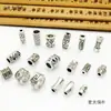Xizang Plata Estilo Retro Barril Recto Cuentas DIY Accesorios para Joyería Hecha a Mano Pulsera Collar Cuentas de Agujero Grande Accesorios Metabo