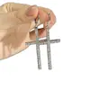 Pendientes exagerados de cruz grande con circonita, de alta gama, modernos y elegantes para chicas populares, a la moda y versátiles, hacen que la cara luzca más pequeña