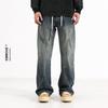 Ceecuz Jeans Vintage Desconstruído para Ferramentas Masculino Estilo Americano Marca Tendência Lavagem Antiga Calças Largas Soltas