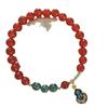 Pulseira de Cristal de Ágata Vermelha Estilo Chinês Novo Pulseira de Jade Birmanês Cabacinha Dourada Método Antigo Feminina Joia