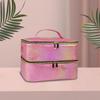 Bolsa portátil de gran capacidad para uñas color alta PU color mágico bolsa de cosméticos caja de almacenamiento para máquina de fototerapia y esmalte de uñas en stock venta al por mayor