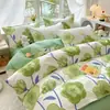 Conjunto de Roupa de Cama Lavável à Máquina de Quatro Peças Presente Atacado Capa de Colcha de Algodão com Aloe Vera Conjunto de Três ou Quatro Peças para Cama de Solteiro em Dormitório Estudantil