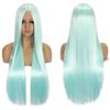 Europa, América e África senhoras cabelo preto longo liso fibra química seda alta temperatura mecanismo cosplay peruca fabricantes atacado