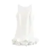 Moda europea y americana transfronteriza para mujer AliExpress artículo más vendido elegante vestido blanco sin mangas corto con volantes manga larga espalda descubierta