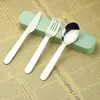 Juego de cubiertos de acero inoxidable para niños de tres piezas (cuchillo, tenedor y cuchara), transfronterizo, creativo y conveniente, juego de vajilla en caja, regalo, LOGOTIPO