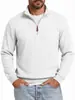 Moletom esportivo casual masculino de malha waffle com zíper parcial e gola alta com zíper, manga longa, estilo americano, importado da Amazon