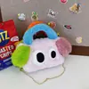 Bolsa de pelúcia de cachorro com olhos grandes e cor super fofa de alto valor Bolsa mensageiro doce de menina coreana fora de estoque