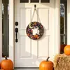 Decorações de Halloween de madeira com anel oco para pendurar, abóbora, teia de aranha, casa mágica, atmosfera festiva, itens decorativos