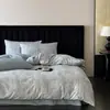 2026 Conjunto de Cama de Alta Qualidade Classe A 100% Algodão Jacquard Estilo Pousada para Hotel Conjunto de Quatro Peças Nantong Têxteis para Casa Capa de Edredom e Lençol