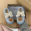 Mocasines de Moda Gruesos y Cómodos Estilo Oso Lindos y Suaves Zapatos de Algodón Mary Jane con Velcro de Nuevo Estilo para Mujer Invierno