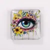 Ímã de Geladeira de Vidro de Cristal Pintura a Óleo Retro Americano Presente de Aniversário para Casal Adesivo Magnético de Vidro Coração Graffiti Colorido