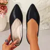 Sapatos rasos de bico fino de tamanho grande para mulheres de comércio exterior, novos sapatos slip-on de sola macia para primavera/verão, mocassins estilo fada de salto baixo