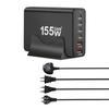 Carregador de Mesa de Nitreto de Gálio PD 155W venda quente transfronteiriça adaptador PD multifuncional 3A3C porta múltipla PD carga direta
