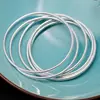 Pulsera de plata Sansheng Sanshi de 999 bobinas estilo étnico de plata de ley para mujer, pulsera brillante de plata de ley, regalo para novia