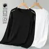 Camiseta deportiva casual para hombre de manga larga con estampado, moderna para adolescentes, adecuada para todas las estaciones, cuello redondo, top básico de manga larga