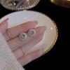 Pendientes de Perla y Piedra Ojo de Gato Estilo Nuevo Transfronterizos, Pequeños y Sencillos, Pendientes Estilo Hong Kong, Pendientes Elegantes