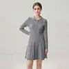 Vestido de Cachemira Grueso para Mujer Otoño e Invierno, Cuello Polo Semiabierto, Botones, Tejido de Punto Trenzado, Capa Interior, Ropa Exterior, Vestido de Lana