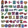 50 Adesivos de Grafite Neon Cartoon para Veículos Elétricos, Malas, Cadernos, Garrafas de Água, Adesivos Decorativos à Prova d'Água