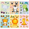 6 Folhas/Pacote de Adesivos Fofos de Rosto de Animal em Desenho Animado que Mudam de Expressão, Adesivos Criativos de Recompensa Animal DIY para Crianças Transfronteiriços