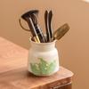 Tubo para ceremonia del té de lirio de los valles pintado a mano, accesorios para juego de té kung fu de seis caballeros para ceremonia del té, pinza para té, cuchara para té, pala para té, portalápices, arreglo floral