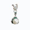 Moda Europeia e Americana Contas Naturais de Concha Cobertura Traseira de Pérola Terno Completo de Diamante Esmeralda Anel de Abertura Pingente Versátil Brinco Feminino
