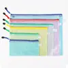 Malla A4 Factura Plástico Archivo Transparente Impermeable Tirador Estudiante Papelería Bolsa de Almacenamiento Bolsa de Archivo con Cremallera