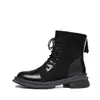 Botas Martin con suela gruesa y elegantes para mujer, nueva colección otoño/invierno 2026, estilo británico, punta redonda, forradas de felpa, cálidas, botines cortos, botines ajustados al tobillo