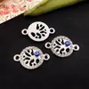 1 Pieza de Ojo Maligno Doble Agujero Diamante Ancla Palmera Corazón Pulsera Collar Colgante, Venta Caliente Transfronteriza