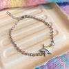Pulsera de Temperamento de Personalidad Nicho Estrella Coreana Sentido Cool Estilo Frío Combinable Simple Metal Moda Joyería de Mano para Mujer