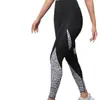 Calça de yoga transfronteiriça com estampa de leopardo europeia e americana, cintura alta, calça de corrida sexy para mulheres, legging que levanta o bumbum e absorve o suor