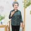 Primavera e verão 2023 nova camisa para mulheres de meia-idade e idosas vovó botão floral cardigan top da mãe para as mulheres