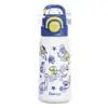 Taza con asa para doble bebida para niños, taza aislada de aspecto elegante y tamaño de bolsillo para estudiantes, taza de agua portátil para exteriores de acero inoxidable 316 con pajita