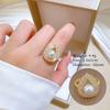 [Aço Titânio] Palácio Feng Shui Pingente Pérola Luz Luxo Elegante Deslumbrante Colar Totalmente Diamantado Feminino Mais Fácil de Combinar Clavícula Corrente de Aço Titânio