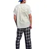 Calça Xadrez Preta e Branca para Homens, Estilo Fino de Outono, Alta Qualidade, Estilosa, Retro Americano, Calça Casual de Corte Reto com Caimento
