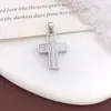 Colgante Transfronterizo Europeo y Americano Cruz de Cobre Microincrustado Circonita Diseño de Personalidad de Nicho Moda Versátil Accesorio que No se Desvanece