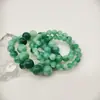 Pulseiras Redondas com Gradiente Verde Conjunto de Várias Peças Empilháveis Acrílico Imitação de Jade Pulseira Acessórios para Joias DIY com Contas
