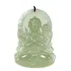 Venta al por mayor de fábrica Afganistán Jade Blanco Madre Guanyin lámpara colgante cian de doble cara tallada Madre Guanyin collar con colgante