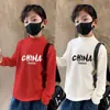 Y2328 # Camiseta Básica de Cuello Alto para Niños Manga Larga Otoño e Invierno 2025 Nuevo Estilo Top Térmico de Terciopelo por Ambos Lados