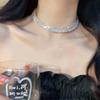 Coleira Cheia de Diamantes de Luxo Bling 2024 Corrente de Coleira de Senso Avançado de Nicho Ins Celebridade Cibernética Colar Empilhado Gargantilha