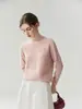 Suave y pegajoso~Top básico de punto 100% cachemir con cuello redondo simple para mujer, jersey de otoño e invierno, para usar en capas, para ir al trabajo, suéter de interior